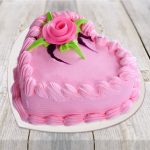 Strawberry heart shaped cake