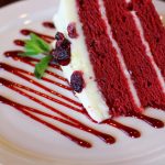 red velvet cake in the restuarant