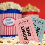 Movie stubs and popcorn